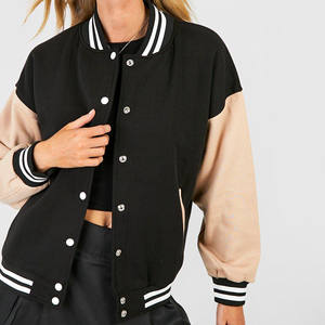 Veste universitaire unisexe pour filles, best-seller, vêtements d'hiver, corps en laine, manches en cuir, patch en chenille brodé, imprimé - Product Image 3