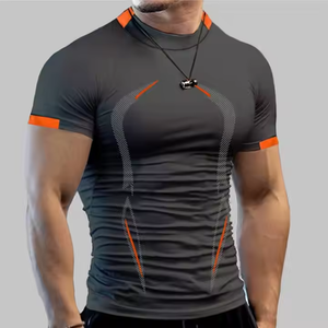 เสื้อออกกำลังกายแขนสั้นผู้ชาย, เสื้อยืดแขนสั้นผ้าฝ้าย100% สำหรับเล่นกีฬาออกกำลังกายฟิตเนสเทรนนิ่งและวิ่งออกกำลังกาย - Product Image 4