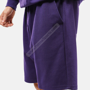 Polyester Stretchable Custom <b>Shorts</b> Purple With Adjustable Waistband for comfort <b>Tailor</b> Made Casual Sweat <b>Shorts</b> for Perfect Fit - Product Image 3