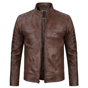 Veste en cuir pour homme de haute qualité, personnalisée, tendance, élégante, pour motard, veste en cuir pour homme, veste pour homme - Product Image 5