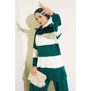 เสื้อถักซิปครึ่งลายหนา2ชิ้นเนฟติ - Product Image 1