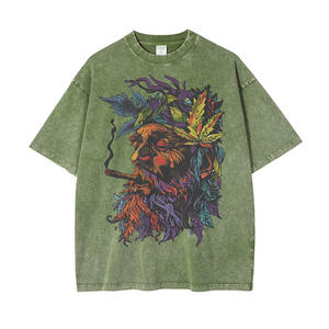 Venta al por mayor de alta calidad para hombre ácido lavado camiseta ropa de calle de gran tamaño hip hop camisetas de algodón 100% personalizado gráfico vintage camisetas - Product Image 3