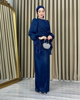 Robe Abaya de Luxe en Soie Organza Scintillante Faite à la Main, Manches Longues, Anti-Plis, Style Dubaï, Création de Designer, Tradition Musulmane