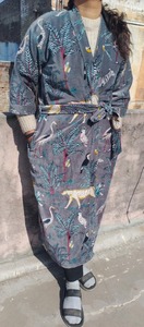 Bata de baño térmica con estampado Floral personalizada, Kimono de terciopelo de larga duración para mujeres y hombres, gran ropa de playa de noche de invierno, regalo perfecto - Product Image 2