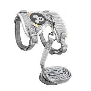 Set Guinzaglio e Pettorina per Gatti con Dettaglio Orsetto Kawaii, Stile Semplice e Lussuoso, Traspirante in Nylon e Poliestere, Taglie M-XL - Product Image 6