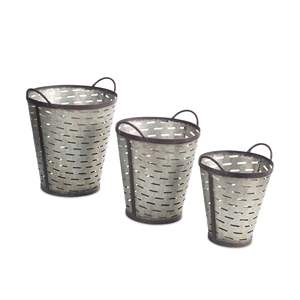 Wholesale Handicraft TW New Decorative <b>Galvanized</b> Metal Planter <b>Tub</b> Bucket Pot Set of 3 for Home and Garden - Product Image 2