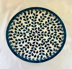 Bandeja de servicio con incrustaciones de hueso elegante hecha a mano, Plato decorativo para mesa de centro, cocina disponible a precios mayoristas - Product Image 5