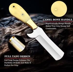 Couteau à ceinture professionnel personnalisé PRESTIGE BLADES, acier Damas de qualité industrielle, manche en bois, travail du cuir, artisanat du bois, chasse - Product Image 3