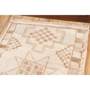 พรมขนาด 3x10.9 ฟุต, พรมวินเทจตุรกี, พรมขนสัตว์ลายจุดสีเบจน้ำตาล - Product Image 5