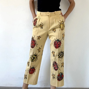 Pantalones de lana acampanados para mujer con bolsillos, cintura media, cierre con cordón, estampado a cuadros, anti-bolitas, ajuste holgado, cómodos y elásticos. - Product Image 4