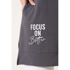 Sudadera con capucha de túnica estampada para mujer, estilo extragrande con cremallera y patrón de letras, diseño forrado de temporada de invierno y otoño - Product Image 1