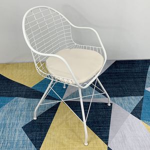 GCF011 Queen Cafe <b>Chair</b> Iron Restaurant Furniture with <b>Padded</b> Seat Multiple Colors Epoxy Powder Coating - Product Image 4