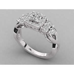 Bague pour femme en or 10 carats avec diamant solitaire rond - Product Image 1
