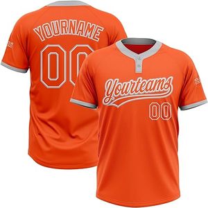 Camiseta de Béisbol Personalizada por Sublimación MICR@TECH SPORTS, Cuello en V, Manga Corta con 3/4 Botones, Uniforme de Equipo para Adultos y Jóvenes - Product Image 4