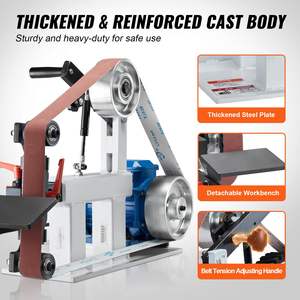 Pulidora Eléctrica de Banda de 1500W 2HP, Lijadora de Velocidad Variable de 72 x 2 Pulgadas con 3 Moldes de Pulido, Máquina de Pulir y Esmerilar - Product Image 5