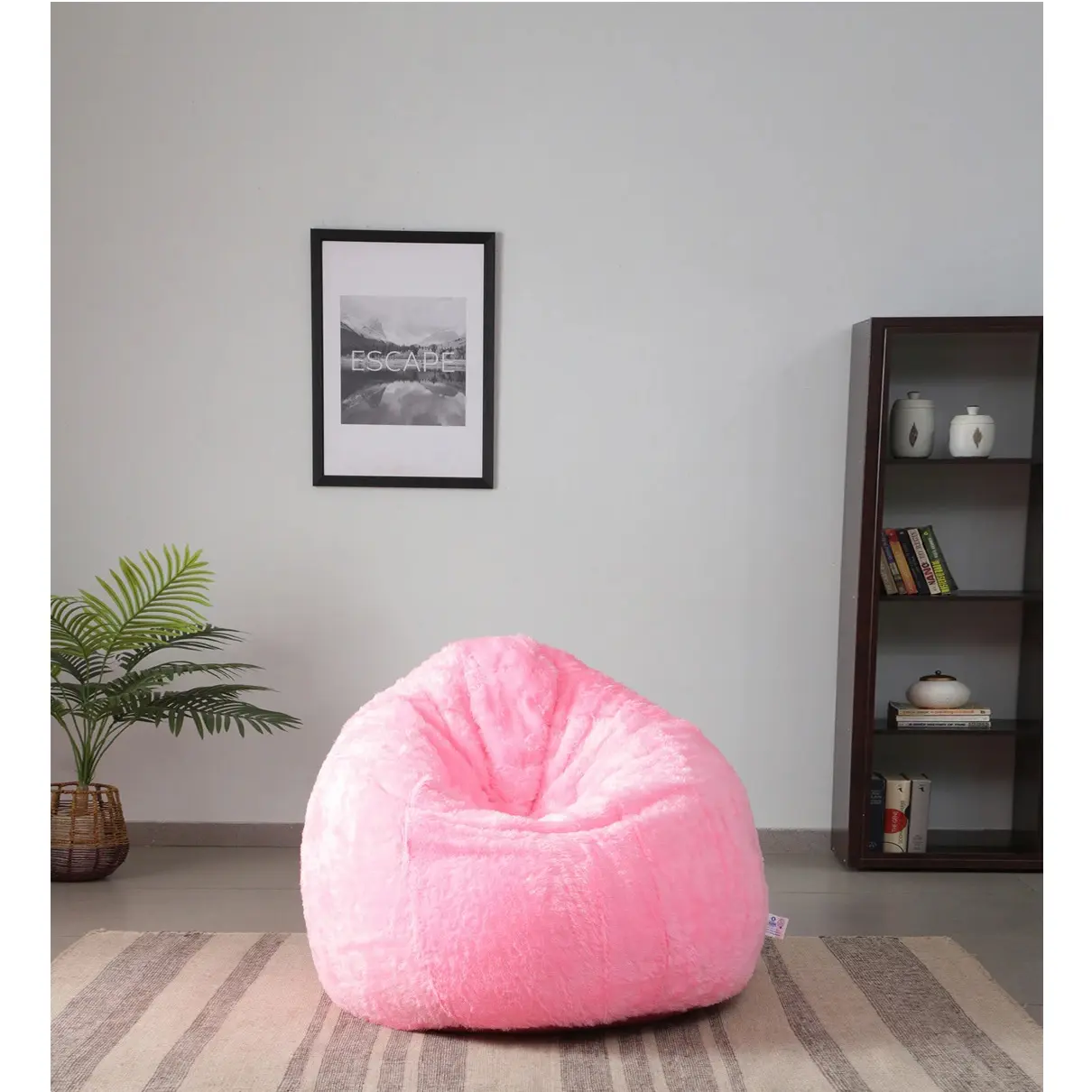 가벼운 핑크 부드러운 모피 콩 가방 세트 풍선 매력적인 실내 야외 게으른 소년 레저 콩 가방 의자 소파 커버 소파 콩 바
