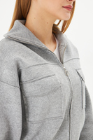 Abrigo corto informal para mujer, prendas de punto con cremallera de punto de acero, cómodo abrigo diario con cuello con capucha, Top elegante, comodidad sazonada