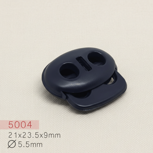 Factory Wholesale Custom Nickel-Free ABS Plastic Cord Lock Single Double Hole Spring Toggle Stopper <b>Drawstring</b> Rope Bags - Product Image 3