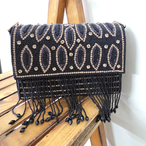 กระเป๋าคลัทช์สำหรับงานเลี้ยงตอนเย็นดีไซน์แฟชั่นประดับลูกปัดทำจากเรซิ่นแวววาวกระเป๋าเจ้าสาวทำมือแบบอินเดีย - Product Image 1