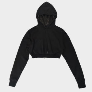 Custom Puff Printing Embroidered Logo <b>Crop</b> <b>Top</b> silk lined Women Hoodie satin hooded hoodies - Product Image 4