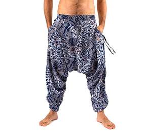 Pantalons de survêtement pour hommes, design tendance, coupe régulière, évasés, à entrejambe tombant, taille élastique, haute qualité, doux, extensible, confortable - Product Image 3