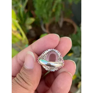 Vintage Fashion <b>Ring</b> Rose Quartz Rhodolite <b>Garnet</b> 925 Sterling <b>Silver</b> Handmade Gemstone <b>Ring</b> Wholesale Jewelry Supplier - Product Image 5