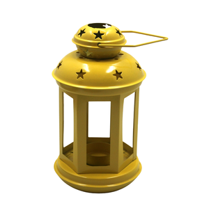 Nouvelle Lanterne Décorative 7 Étoiles 7 Trous Top 5 Étoiles Lanterne De Coupe De Verre Citron Jaune PC Pour Décorations De Noël - Product Image 1