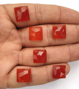 100% cornalina roja Natural 12x12mm Rosecut cuadrado 5,5mm piedra preciosa gruesa 6,93 Cts PIEDRA DE ónix rojo para la fabricación de anillos colgantes - Product Image 6