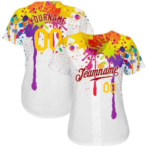 Maillots de baseball personnalisés en gros 2026 Nouveaux modèles cousus Américains Adultes Unisexe 100% Polyester Séchage rapide Col en V Impression numérique - Product Image 5
