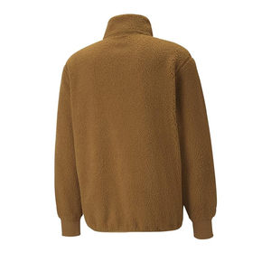 Vente en gros Veste polaire fermeture éclair chaude d'hiver pour hommes brodés Manteau polaire Sherpa avec logo personnalisé pour hommes Veste polaire vierge à col montant - Product Image 2