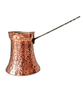 Cafetière turque en laiton martelé à la main, écologique, 250 ml, pour cuisinière, avec poignée en bois, Ibrik Cezve