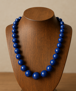 Collar de plata 925 de 18 pulgadas de alta calidad para mujer, moda de agua dulce, diseño anudado a mano, cuentas de piedra de lapislázuli Natural - Product Image 6