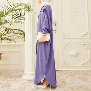 2025 nuevo producto transpirable manga murciélago Abaya personalizado adultos doble cara Abaya poliéster musulmán vestidos elegantes - Product Image 6