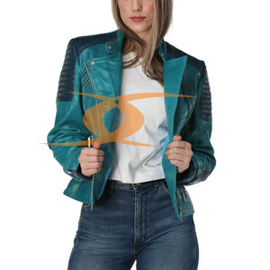 Veste en cuir 100% de qualité supérieure personnalisée pour femmes, veste en cuir véritable, veste en cuir à la mode, vente en gros sur mesure - Product Image 2