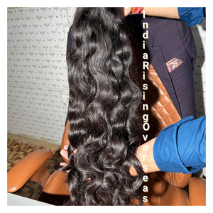 Extensiones de cabello virgen indio natural ondulado con textura suave y rebote natural cabello humano Remy sin procesar - Product Image 1