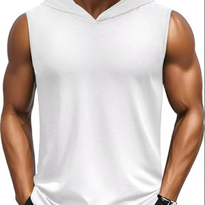 เสื้อฮู้ดแขนกุดผู้ชายมีฮู้ดน้ำหนักเบาและระบายอากาศได้ดีเหมาะสำหรับการฝึกออกกำลังกายหรือชุดลำลอง - Product Image 1