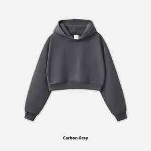 custom <b>Cropped</b> Top Hoodie and <b>Pants</b> 350gsm Custom Heavyweight <b>Cropped</b> Zip up Hoodie for <b>men</b> - Product Image 4