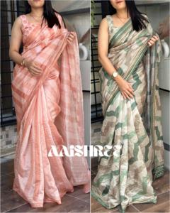 เสื้อเบลาส์ผ้าส่าหรีผ้าฝ้ายผ้าไหมเกาหลีดีไซน์ใหม่ล่าสุดพิมพ์ลาย3D มือและเลื่อมทำงานส่งออกทั่วโลก - Product Image 6