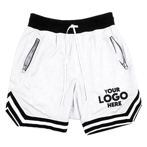 Wholesale Men's Double-<b>Deck</b> Gym Shorts Solid Pattern Baseball Design Quick Dry Breathable 100% Polyester Sport Mesh Pants - Product Image 3