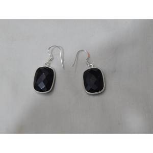 925 Sterling Silver Black <b>Onyx</b> Dangle <b>Earrings</b> Gemstone Jewelry Fashionable Dangle Black <b>Onyx</b> Jewelry - Product Image 4