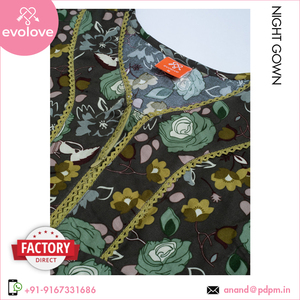 Evolove-Robe de nuit en rayonne grise de qualité supérieure, antibactérienne, bio-lavée, personnalisable, grande taille XL, pour femmes, usage domestique - Product Image 4