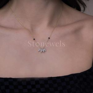 Stonewels Modern Elegant Gold <b>Jewelry</b> with Traditional <b>Lotus</b> Feature Delicate Diamond Set in Mangalsutra Style Trendy Stylish - Product Image 4