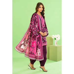 Ensemble Khaddar imprimé 3 pièces avec dupatta et taille élastique WNS-52037 - Product Image 4
