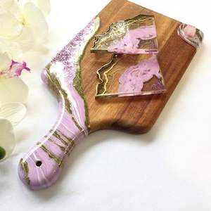 Planche à découper en résine et en bois de style élégant, parfaite pour la décoration de la cuisine et les planches de présentation culinaires professionnelles - Product Image 2