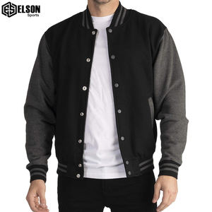 Meilleure qualité serviette confortable broderie respirant Baseball Bomber hommes tissé Varsity veste pour unisexe - Product Image 3