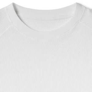 Custom Logo <b>Thermal</b> <b>Fleece</b> Men Streetwear Hoodie Sweatshirt Oversized White Long Sleeved Crewneck Sweatshirt White Hoodies - Product Image 4