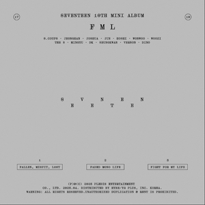 Set de CD Sellado de K-POP HYBE, SEVENTEEN 10th Mini Album [FML] PLEDIS Three Ver CD Photocard Fallen Misfit Lost Ver, Mercancía Oficial - Product Image 3