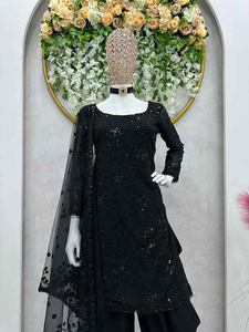 Traje paquistaní de alta calidad para mujer Eid Ramzan especial Salwar Kameez Dhoti estilo pantalón listo tradicional indio Natural - Product Image 3