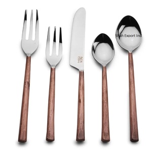 Popular Stainless Steel Plated Cutlery Set with Antique Round Handles for Home and Wedding Tabletop Flatware Set - Product Image 4