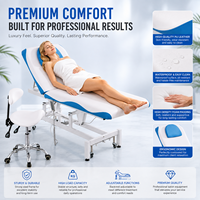 Table de soin électrique professionnelle réglable avec tabouret en cuir PVC pour spa, massage et équipement de salon de beauté